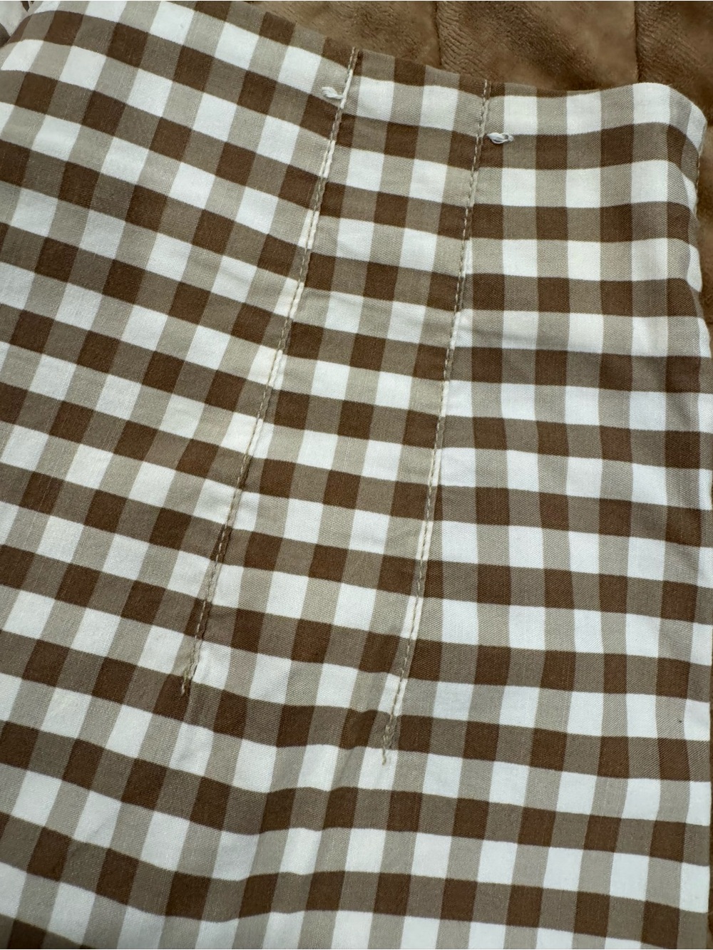 Maeve Brown&White Gingham Ruffle-Hem wide leg Pants w/ pockets! Fun&Flattering! - Picture 7 of 14